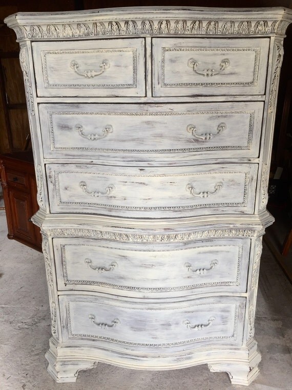 Antique White Shabby Distressed Dresser