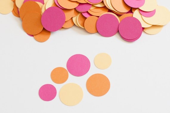 Party Decoration Circle Confetti Modern - Pink Orange Yellow - Butterfly Baby Shower Il_570xn