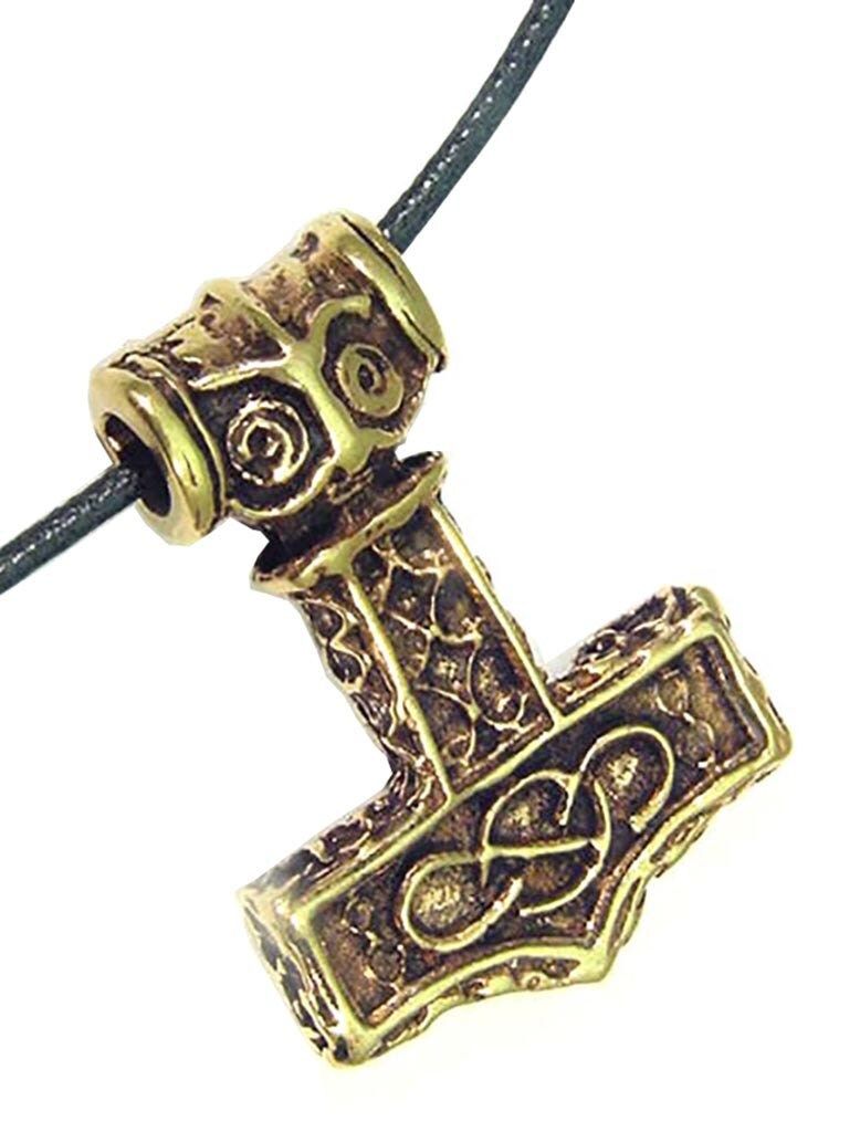 Real Bronze Thors Hammer Norse Viking Mjollnir Celtic Pendant