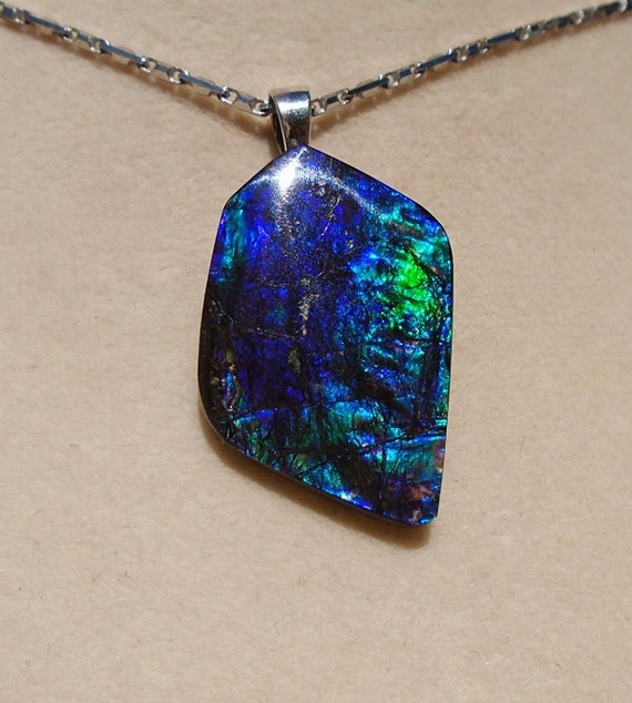 Canadian Ammolite Pendant by UniqueStonez on Etsy