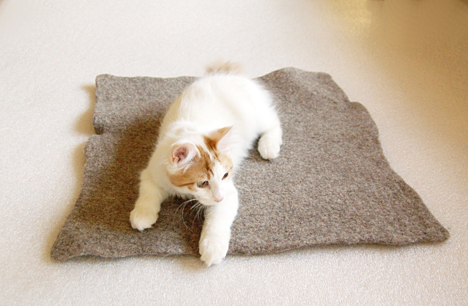 Eco felted pet bed wool cat bed felt dog bed handmade