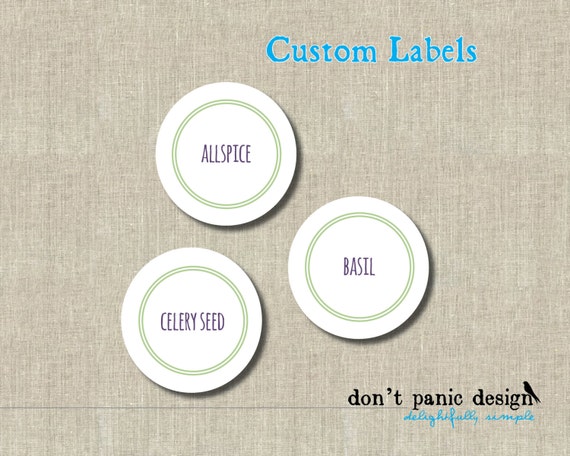 printable spice jar label simple circle label by dontpanicdesign