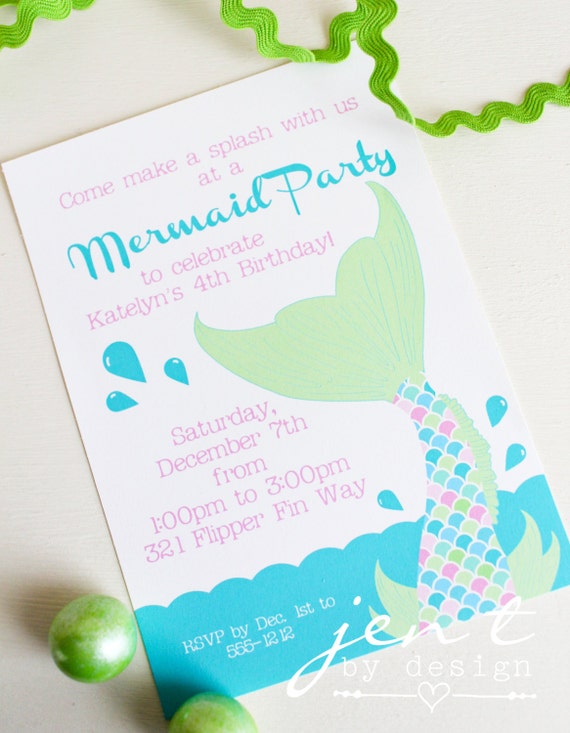 Custom Mermaid Invitations