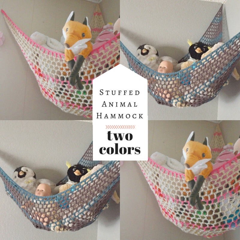 Toy Hammock / Two Color Stuffed Animal Organization Net