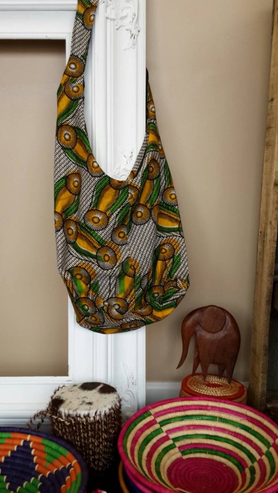 ugandan kitenge fabric sling bag by ekuboministries on Etsy