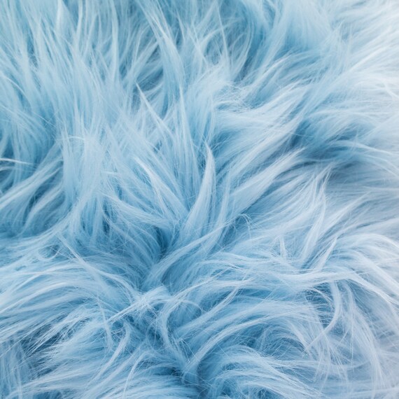 MoHair 60 Inch Faux Fur Baby Blue Fabric by the Yard 1 yard
