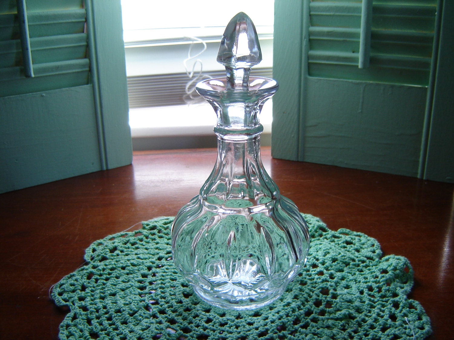 Vintage pressed glass cruet kitchen decor depression glass vinegar