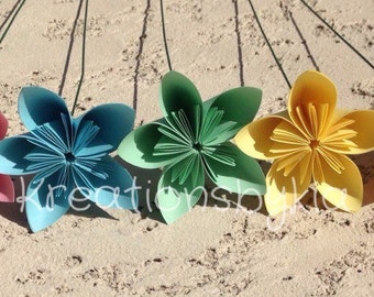 Pastel Origami Paper Flowers with Stems/Kusudama Flower Bouquet/ Flower Arrangement/Centerpiece