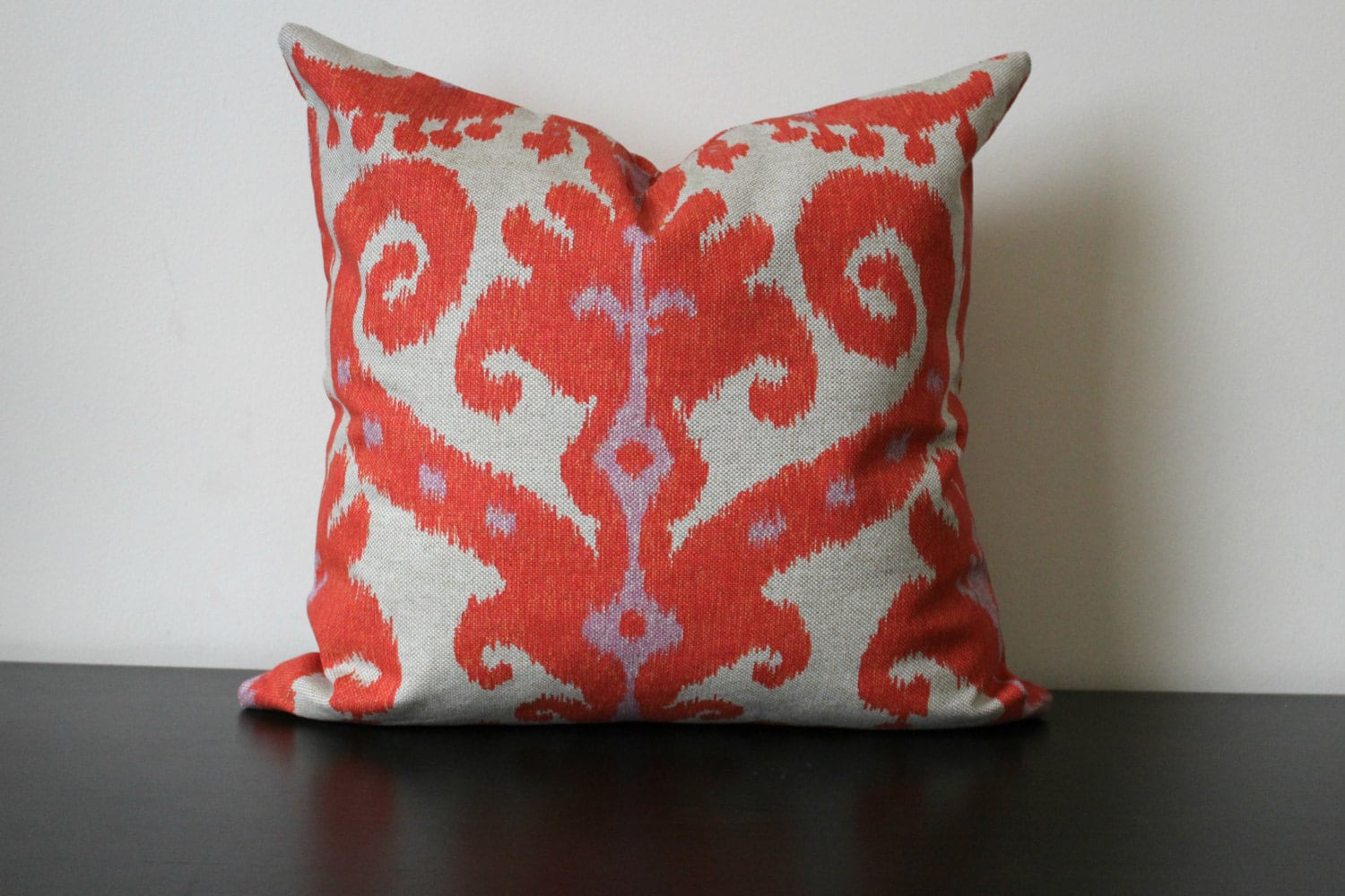 Decorative Throw Pillow Ikat Pillow Cover Burnt Red Orange