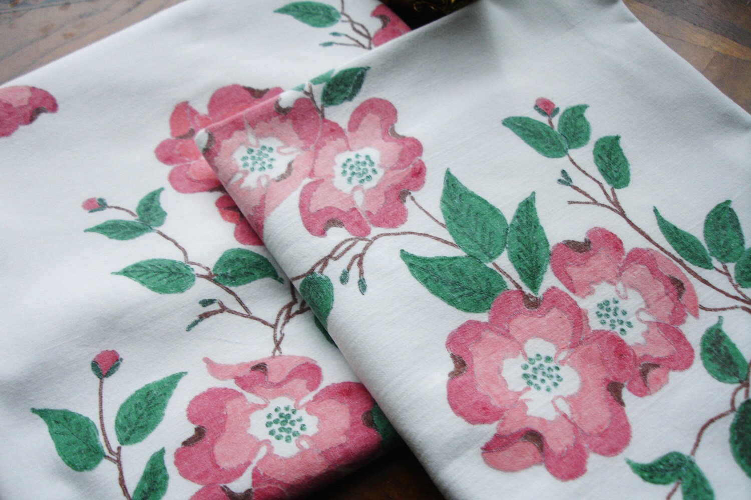 Pillowcases set of 2 painted pillowcases floral by MAISONDELINGE