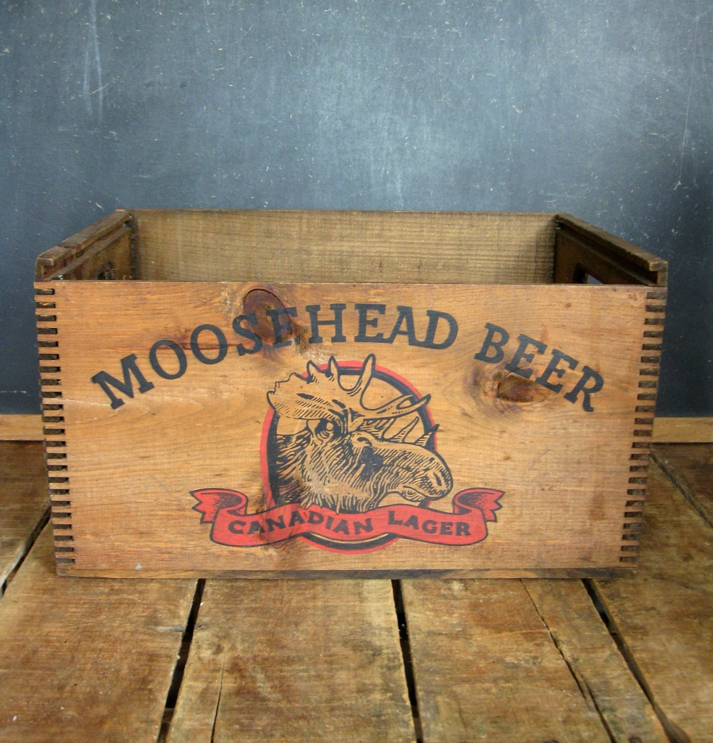 Antique Wood Crate Moosehead Beer Crate Wooden Box