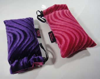 SMALL Premium Plush Storage Pouch for Glass Sex Toy - Dildo, Butt Plug PINK or PURPLE