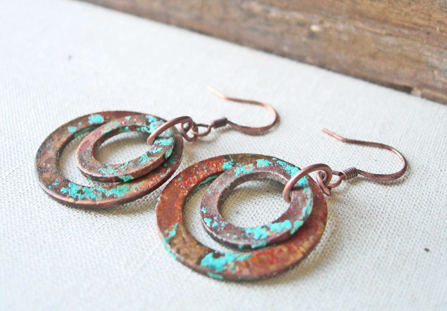 Copper Washer Earrings Hardware Jewelry by LittleMissHaywire