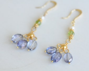 Blue Topaz Chandelier Earrings