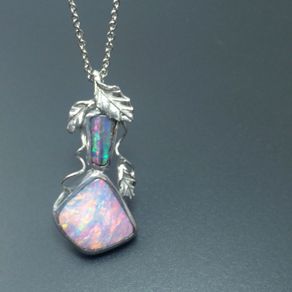 Boulder opal necklace Boulder opal jewelry Fine jewelry by youzan
