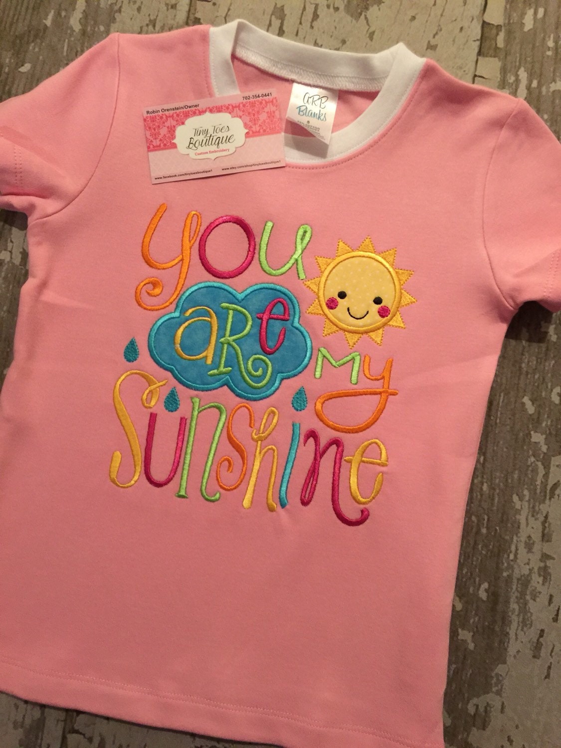 You are my sunshine Embroidered Shirt White shirt only ask