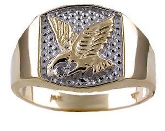14k gold eagle ring | Etsy