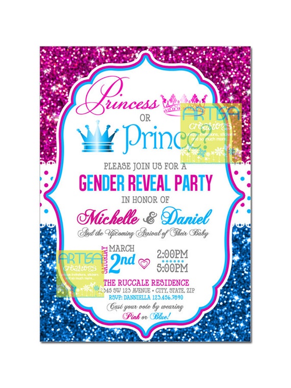 Prince Or Princess Gender Reveal Invitations 7