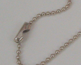 1 Antique Silver Ball Chain Necklace - 24 In with Connectors - Tiny 1.5 Ball --Good Quality