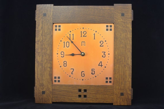Craftsman Large Mission Style Wall Clock by MtAngelArtisanCopper