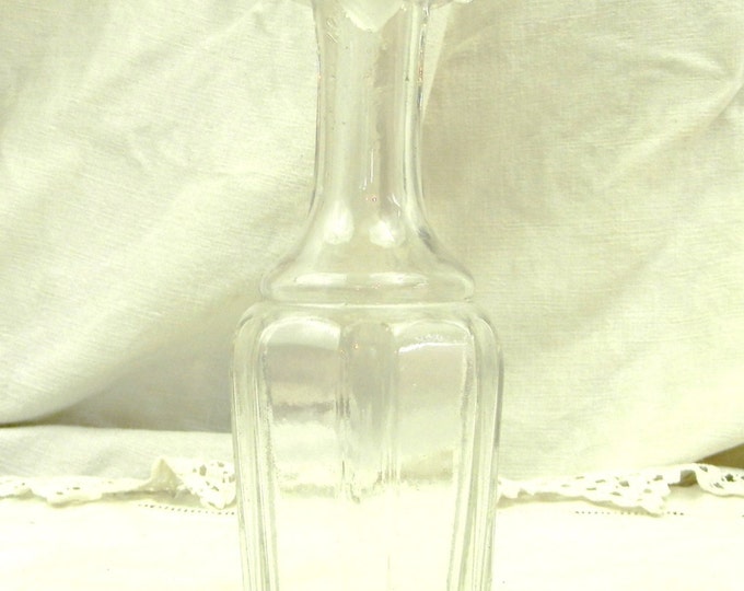 Antique French Graded Glass Medicine Bottle, Perfume Bottle with a Glass Stopper, Retro Wine Decanter from France, Shabby Chateau Chic