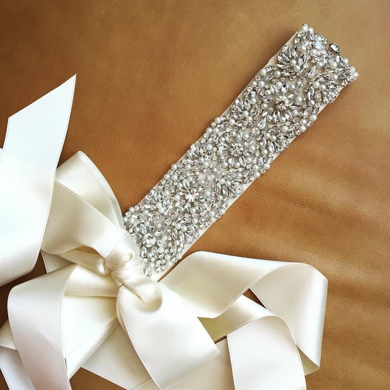 Pearl Wedding Sash Prom Sash ARKANSAS BEST SELLER