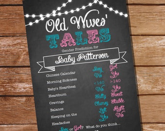 Chalkboard Gender Reveal Party Game - Gender Prediction Game - Instant Download and Editable File - Personalize with Adobe Reader
