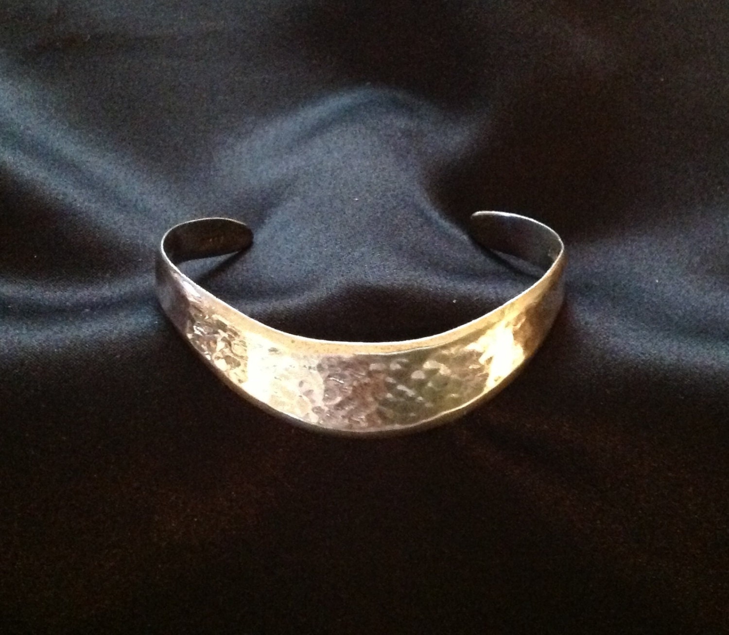 Vintage Sterling Silver Hammered Cuff Bracelet by VintageVelvetBox