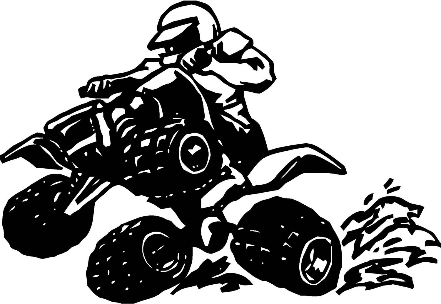 Atv Quad Bike Wall Decal Wall art Sticker black
