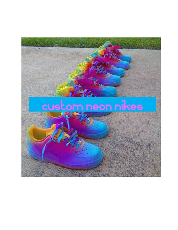 neon rainbow nikes