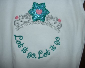 Frozen Embroidered Angel Sleeve Top--Size 3T- Monogramable