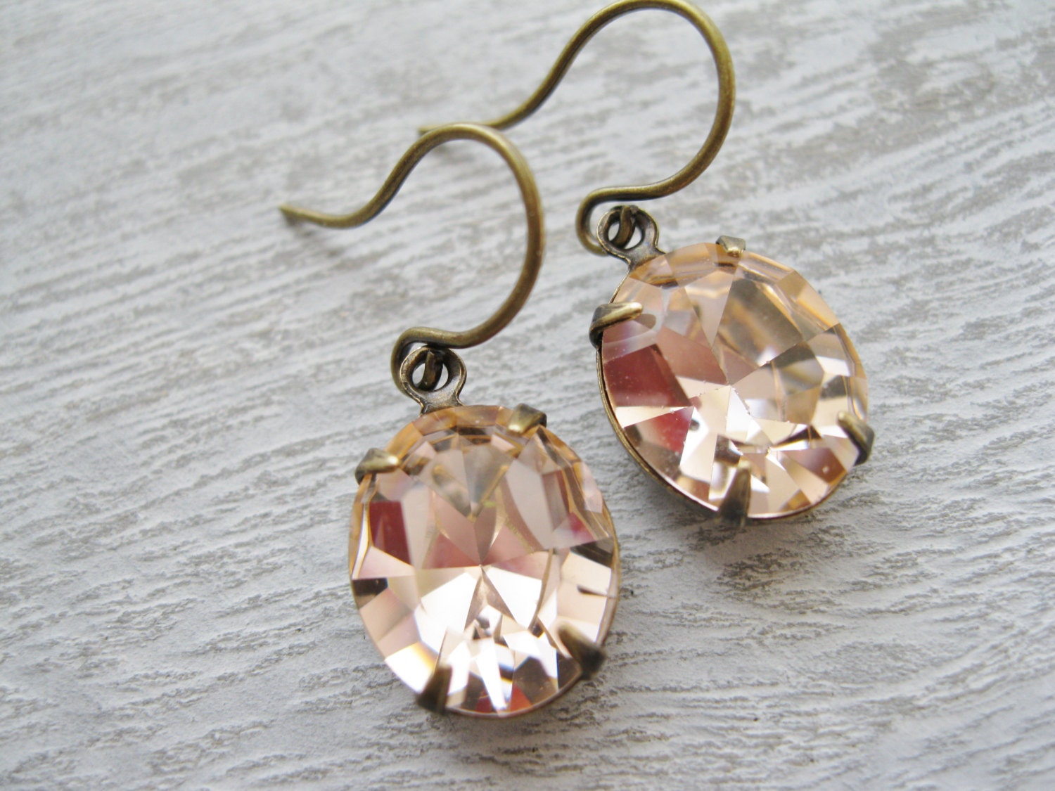 Peach Earrings Rustic Bridesmaid Earrings Vintage Wedding