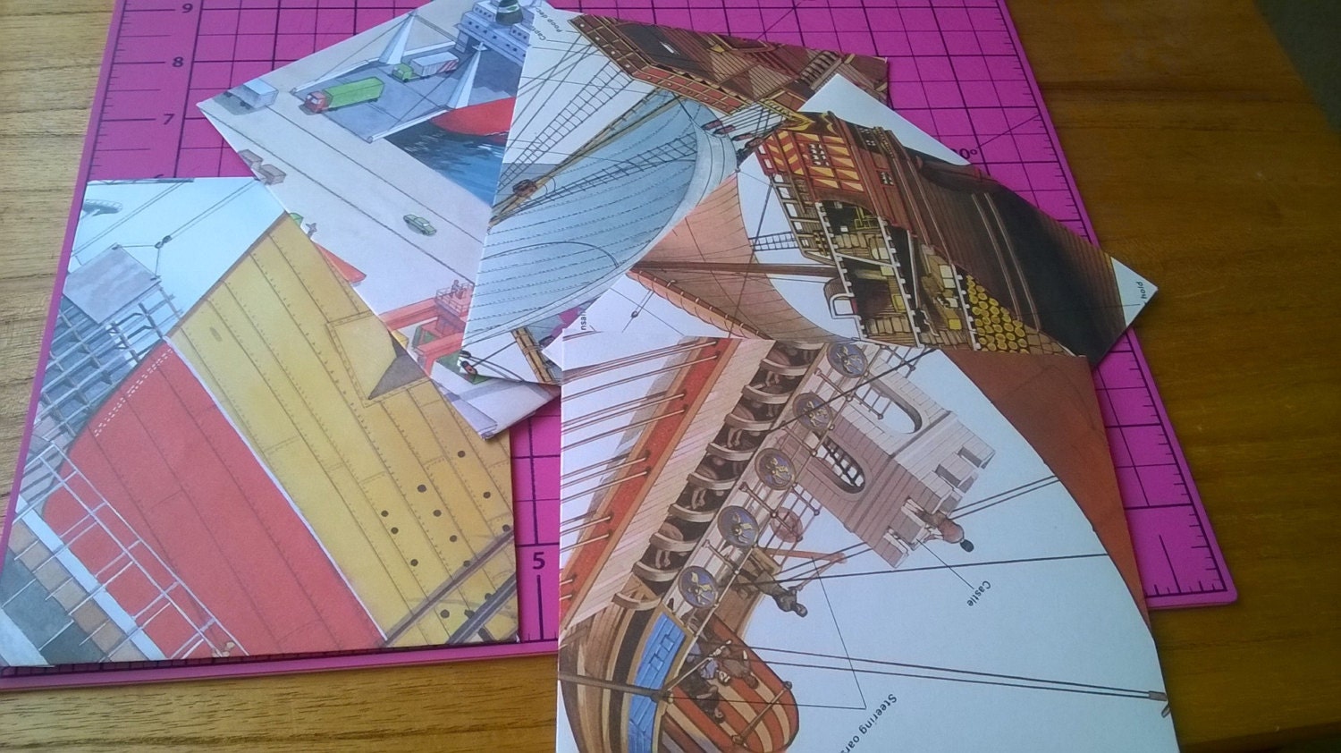 SALE set 5 ship boat envelopes recycled by KikisCollections