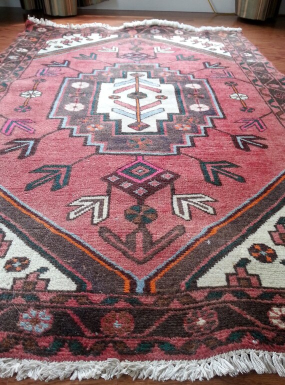 RESERVED FOR BOBBI Vintage Hand Knotted Hand Woven Wool Rug