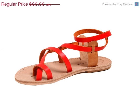 35% OFF Classic Greek Sandal, Strappy Sandals, Handmade Shoes, Sale ...