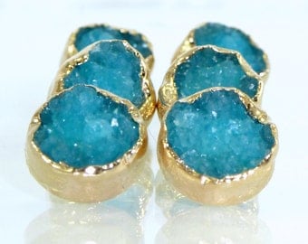 Stud Earrings, Druzy, Gold, Agate, Blue Druzy Stud Earrings, Blue Druzy Post Earrings, Gold Earrings, Gemstones Stud Earrings, Druzy Jewelry