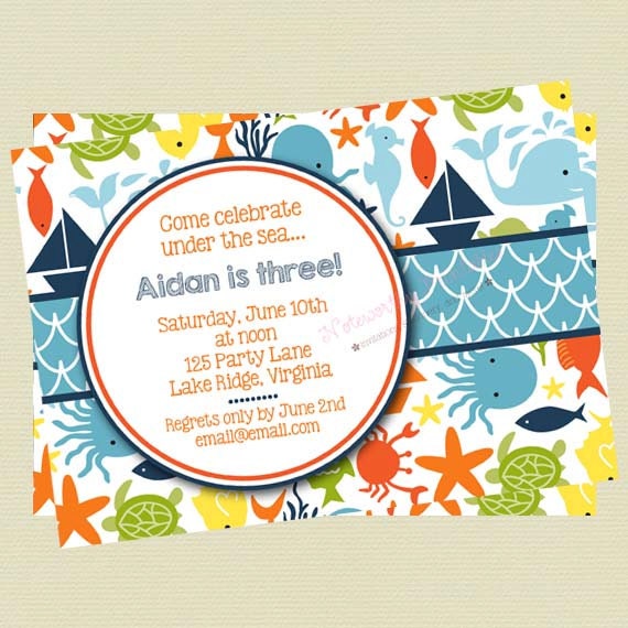 Ocean Birthday Invitations 1