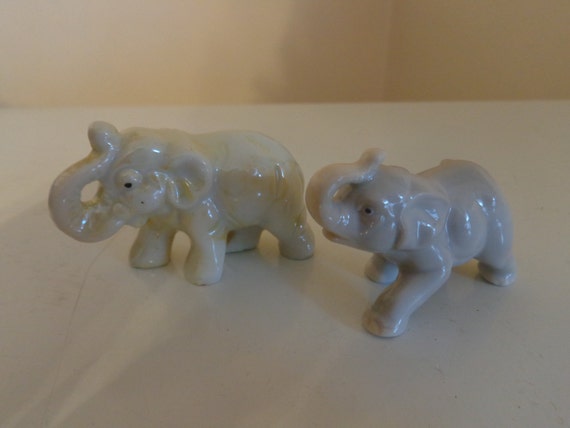 Vintage Porcelain Japanese Elephant Figurines Lot by TessesAttic