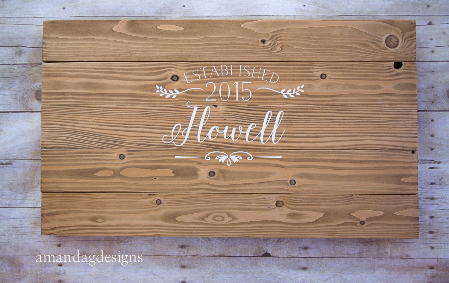 Hand Painted Wooden Guest book Last Name and by AmandaGdesigns