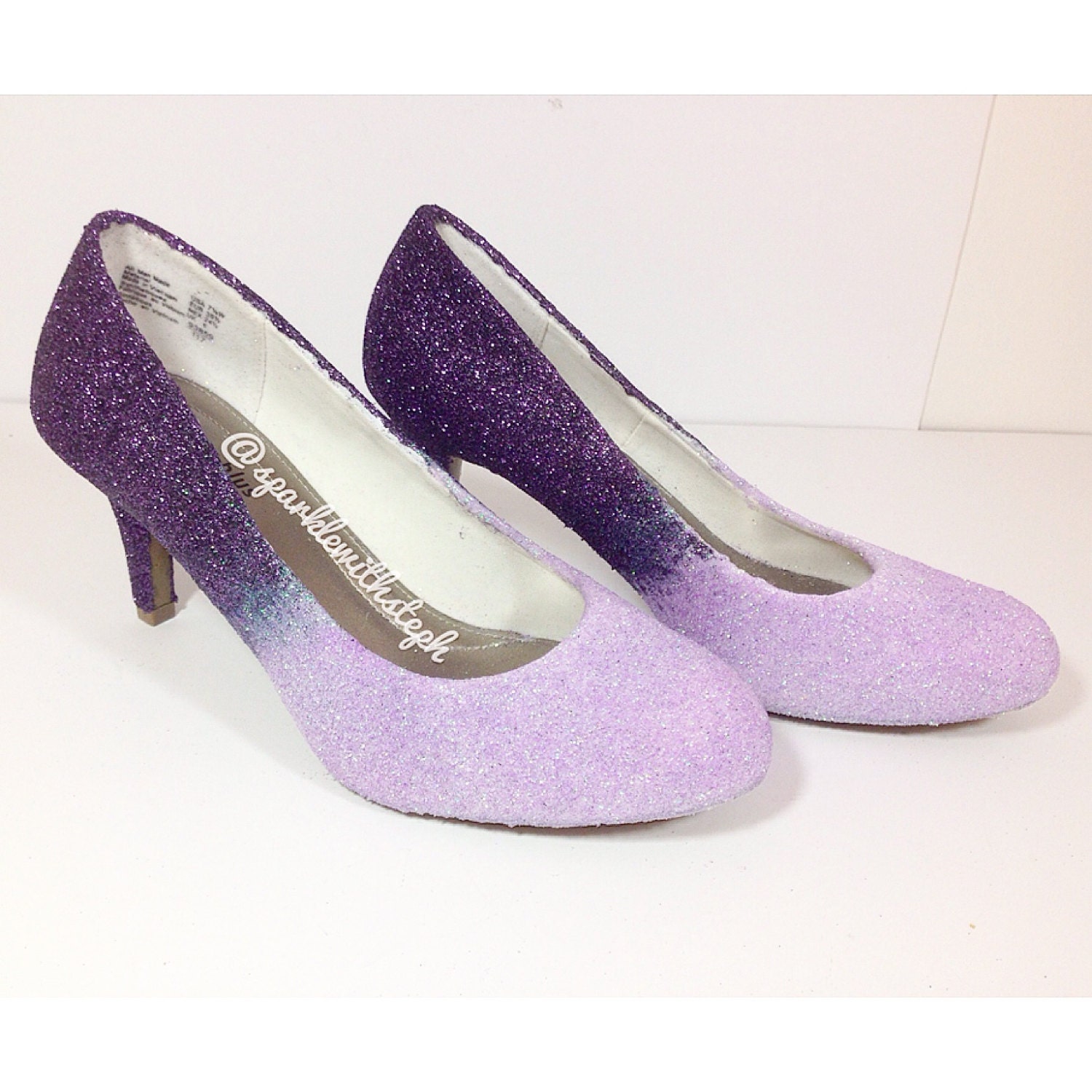 Two Tone Glitter ShoesOmbre Glitter Heels by SparklewithSteph