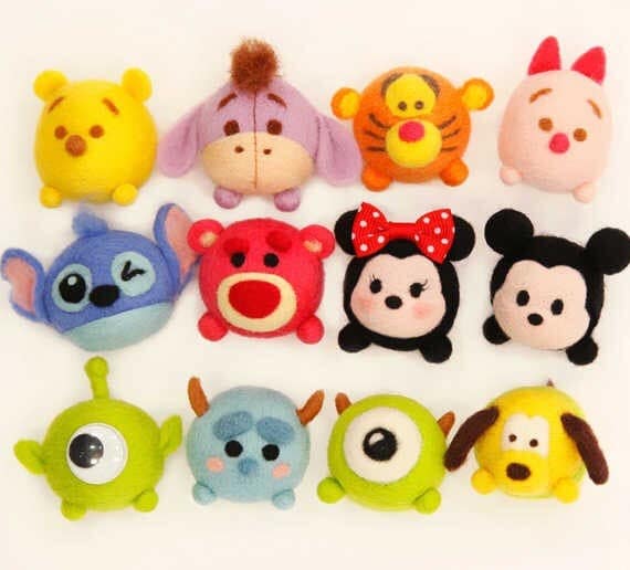 Items similar to Cutie Disney Character Dust Plug Needle Felting DIY ...