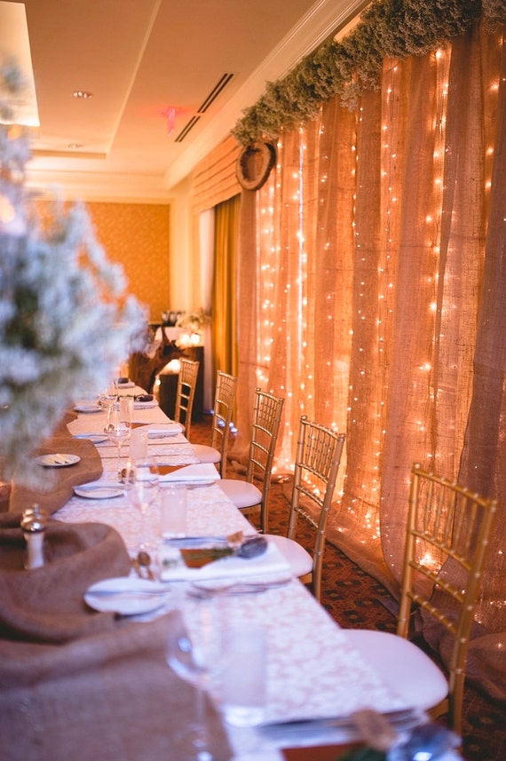 Burlap Backdrop Panels Wedding Backdrop Rustic Chic by AGAAZRA