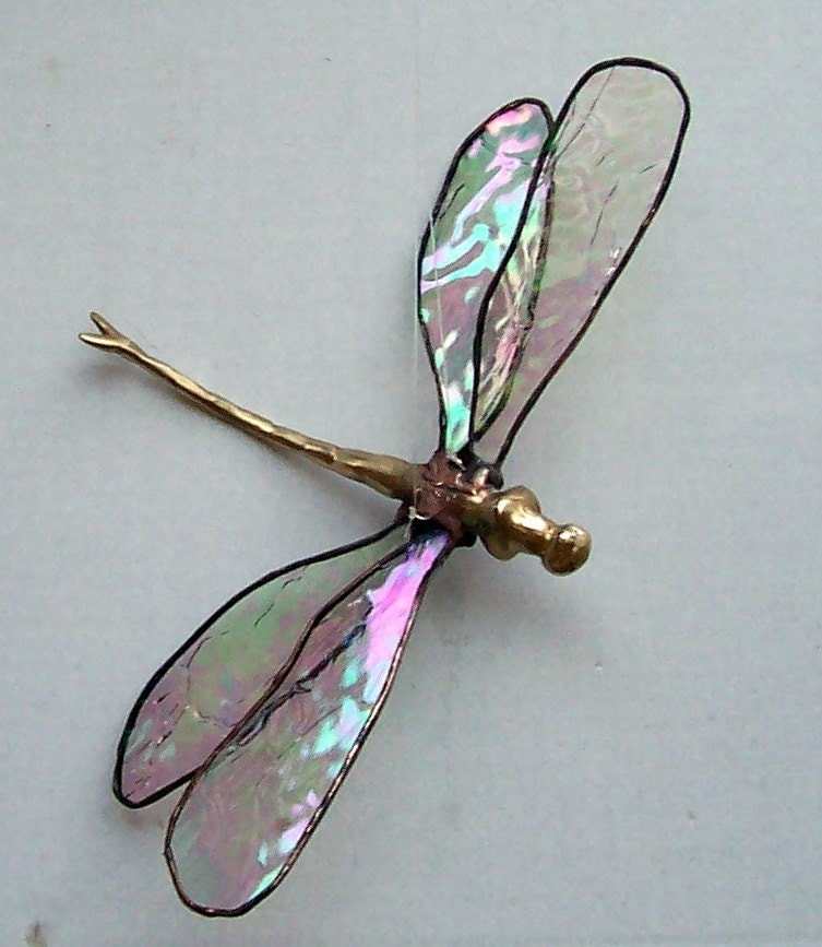 Stained Glass Dragonfly Large Iridescent Dragonflies 12 Inch