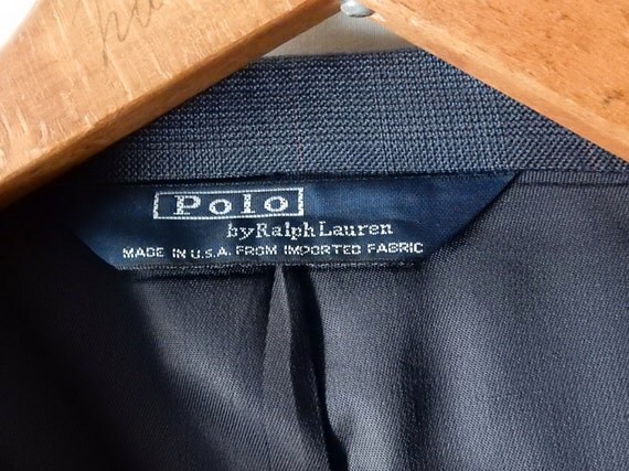 Sz 46R Polo Ralph Lauren Jacket Blazer Designer Charcoal