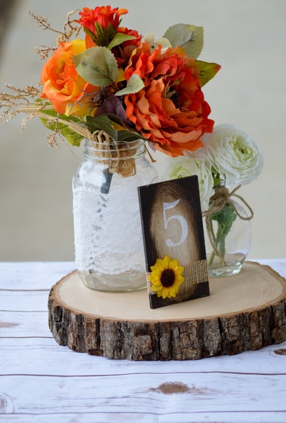 Sunflower Table Numbers Wedding Rustic Fall Sunflower Table Numbers Wedding Rustic Fall