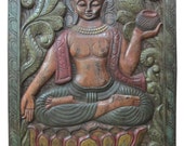 Beautiful Hand Carved Wall Panel Earth Touching Buddha Door India