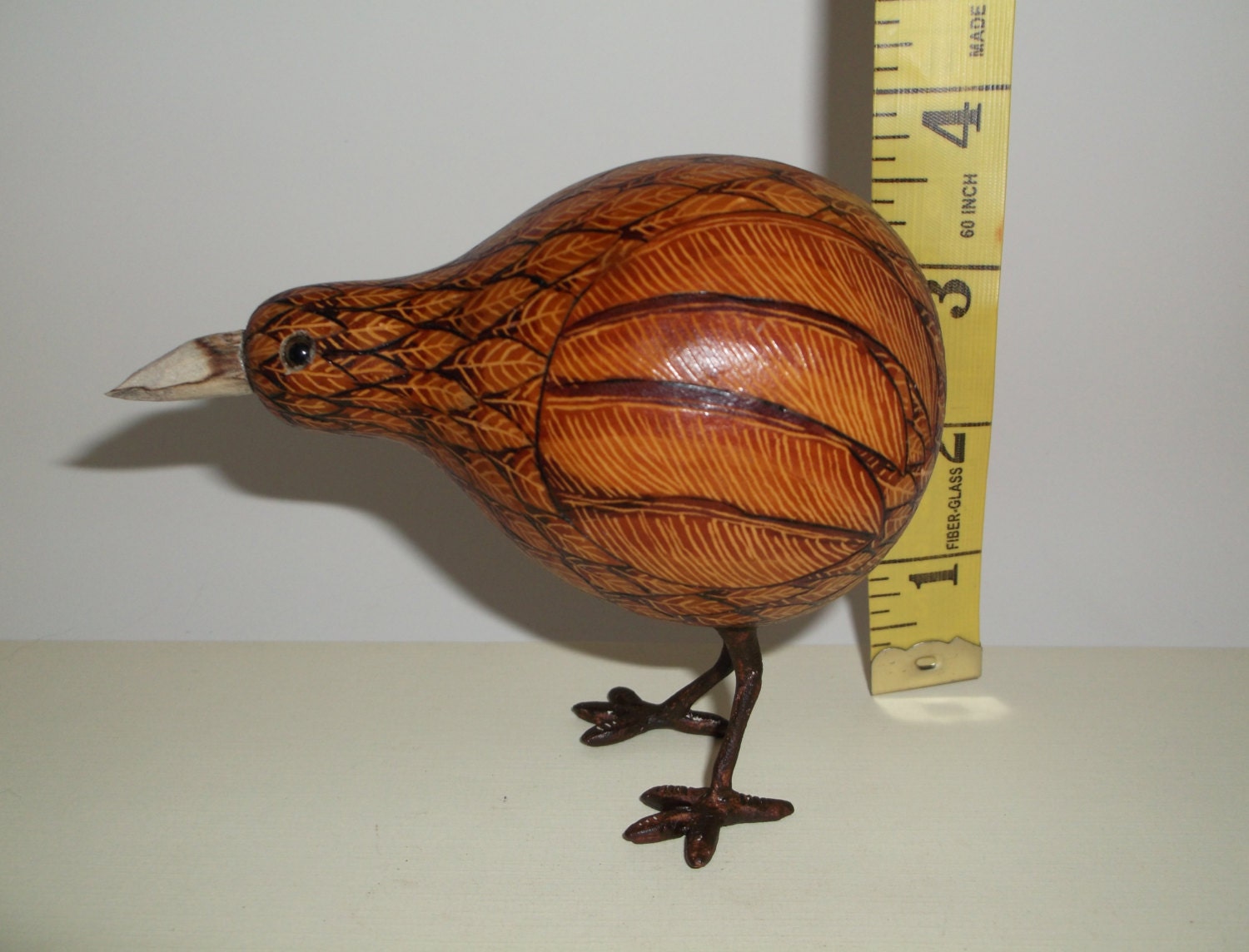 Gourd bird from dried mini gourd 100 handmade in the US.