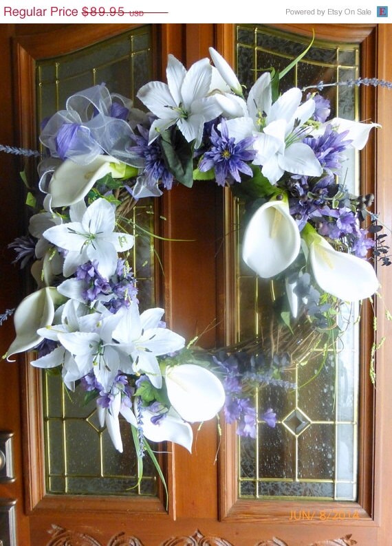 Summer Sale Calla Lily Wreath Summer by JulieButlerCreations