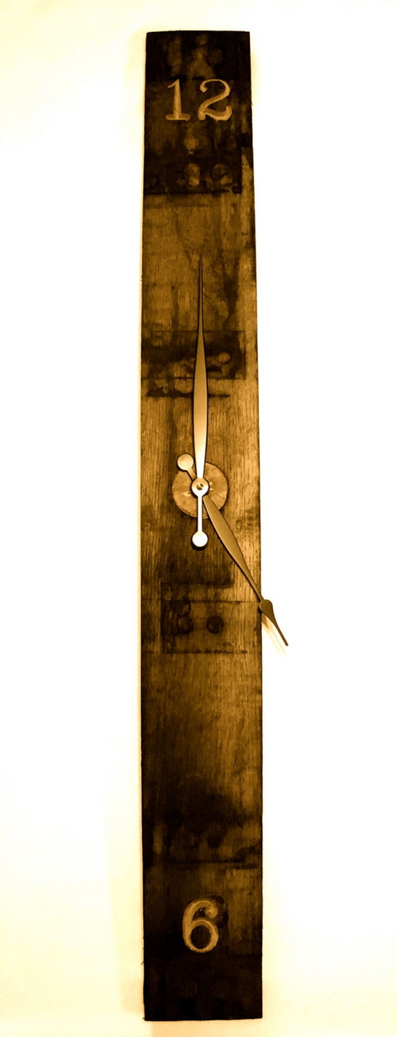 Whiskey Barrel Bung Stave Clock by RiverDriveLumber on Etsy