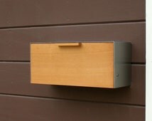 Modern Mailbox, Cedar and Stainless Steel Mailbox